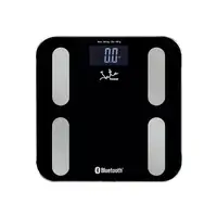 Báscula de baño analizador con Bluetooth negra de acero inoxidable, 3 pilas AAA no incluídas JATA