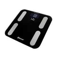 Báscula de baño analizador con Bluetooth negra de acero inoxidable, 3 pilas AAA no incluídas JATA