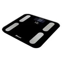 Báscula de baño analizador con Bluetooth negra de acero inoxidable, 3 pilas AAA no incluídas JATA