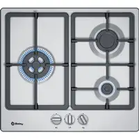 Balay 3ETX563HB hobs Acero inoxidable Integrado 60 cm Encimera de gas 3 zona(s)