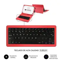 Funda para Tablet Con Teclado Micro Usb a Usb C Keytab Pro Usb 9.6\a 11\  Rojo
