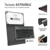 Funda para Tablet Con Teclado Bluetooth Keytab Pro Bluetooth 9.6\a 10.8\  Rojo