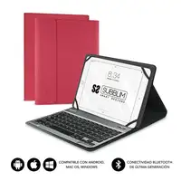 Funda para Tablet Con Teclado Bluetooth Keytab Pro Bluetooth 9.6\a 10.8\  Rojo