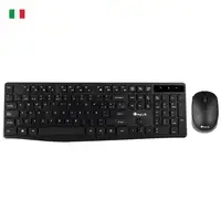 Teclado y ratón negro inalámbrico, Allukerit NGS