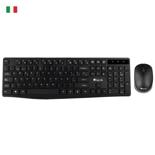 Teclado y ratón negro inalámbrico, Allukerit NGS