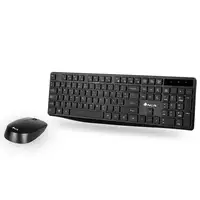 Teclado y ratón negro inalámbrico, Allukerit NGS