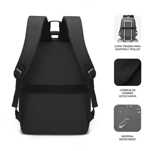 Mochila Para Portátil City 15.6\  Negro