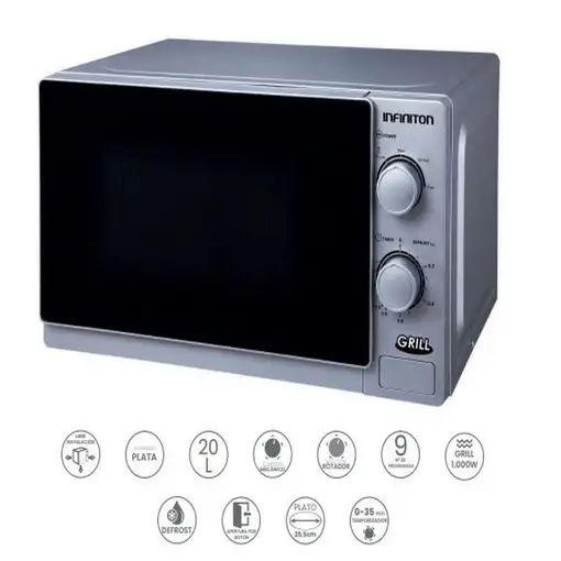 Infiniton MW-1121A Acero inoxidable Microondas con grill Encimera 20 L 700 W