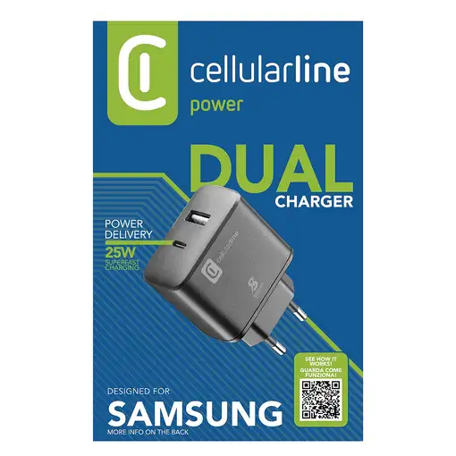Cellularline Dual Super Fast Charger 25W - Samsung