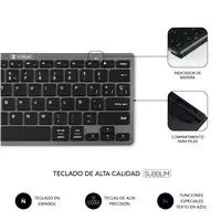 Teclado Con Ratón Bluetooth + 2.4G Combo Multidispositivo Compacto  Gris Negro