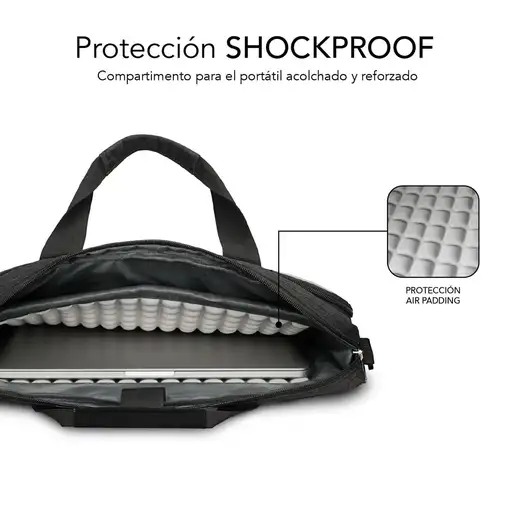 Maletín gris oscuro para portátil de 15,6" Air Padding SUBBLIM
