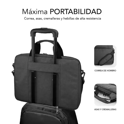 Maletín gris oscuro para portátil de 15,6" Air Padding SUBBLIM