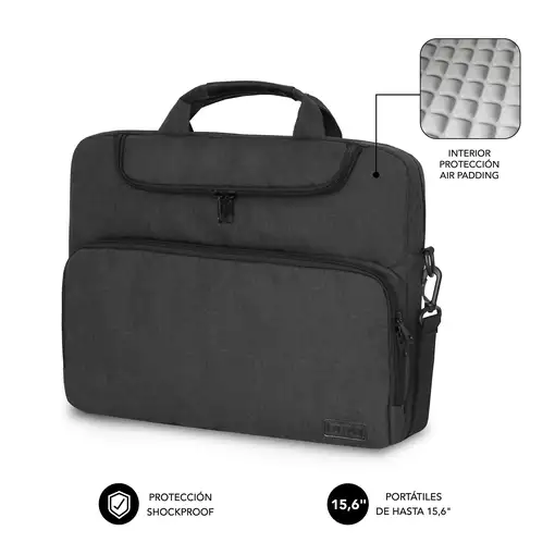 Maletín gris oscuro para portátil de 15,6" Air Padding SUBBLIM