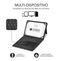 Funda Con Teclado Keytab Pro Bluetooth Trendy Mármol Azul