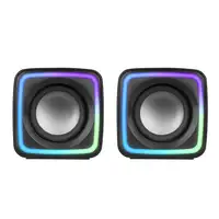 Mars Gaming MSCUBE Negro, Altavoces Gaming RGB Compactos, Procesador Sonido DSP 8W