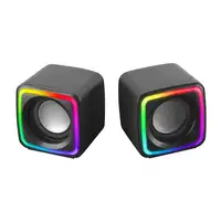 Mars Gaming MSCUBE Negro, Altavoces Gaming RGB Compactos, Procesador Sonido DSP 8W