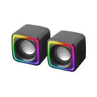 Mars Gaming MSCUBE Negro, Altavoces Gaming RGB Compactos, Procesador Sonido DSP 8W
