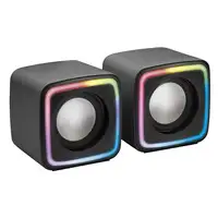 Mars Gaming MSCUBE Negro, Altavoces Gaming RGB Compactos, Procesador Sonido DSP 8W