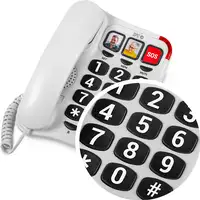 Teléfono sobremesa blanco, teclas grandes, botón SOS 3295B SPC