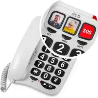 Teléfono sobremesa blanco, teclas grandes, botón SOS 3295B SPC