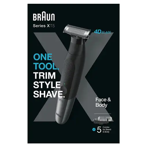 Braun XT5100 Batería 5 mm Mojado y seco Negro, Gris