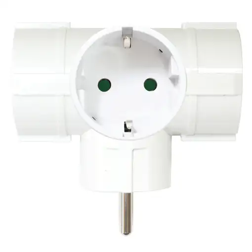 Adaptador de 3 tomas Schuko blanco SILVER ELECTRONICS, 1 ud