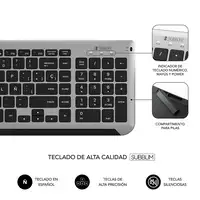 Teclado Con Ratón Bluetooth + 2.4G Combo Dual Prestige Extendido  Gris Negro