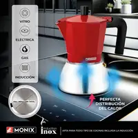 Monix M863103 cafetera manual Cafetera italiana 0,195 L Rojo