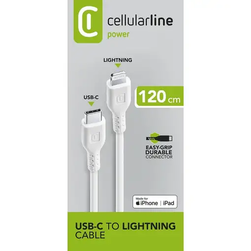 Cellularline Power Cable 120cm - USB-C to Lightning