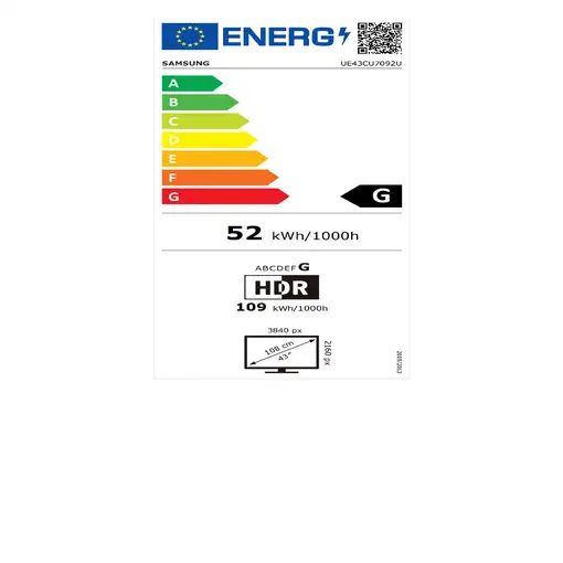 Samsung Series 7 UE43CU7092U 109,2 cm (43\) 4K Ultra HD Smart TV Wifi Negro