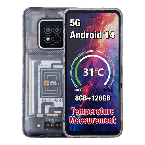 AGM X6 Phantom 17,2 cm (6.78\) SIM doble Android 14 5G 8 GB 128 GB 5000 mAh Transp