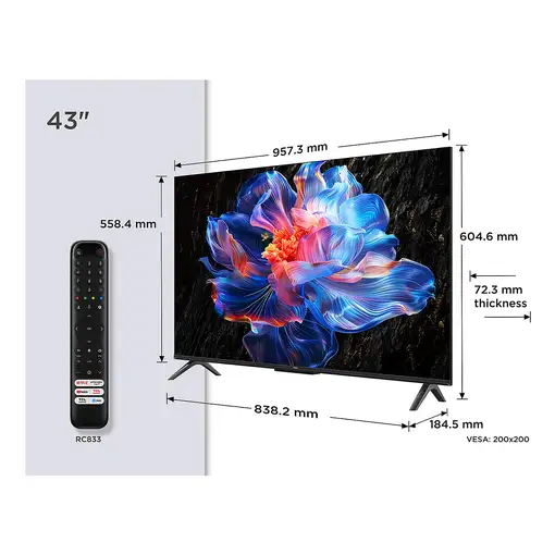 TCL P6K 43P6K Televisor 109,2 cm (43\) 4K Ultra HD Smart TV Wifi Metálico