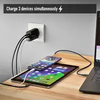 Cargador GAN de pared ultrarápido de 65W con 3 puertos: 2 USB-C 1 USB-A,  NGS