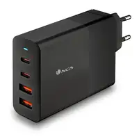 Cargador GAN de pared ultrarápido de 100W con 4 puertos: 2 USB-C 2 USB-A, NGS