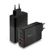 Cargador GAN de pared ultrarápido de 100W con 4 puertos: 2 USB-C 2 USB-A, NGS