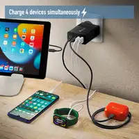 Cargador GAN de pared ultrarápido de 100W con 4 puertos: 2 USB-C 2 USB-A, NGS