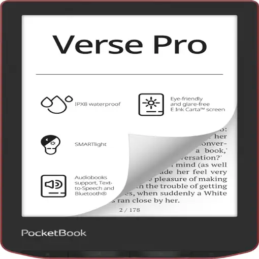 PocketBook Verse Pro lectore de e-book Pantalla táctil 16 GB Wifi Negro, Rojo