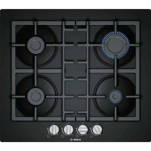 Bosch Serie 4 PNP6B6B90 hobs Negro Integrado 60 cm Encimera de gas 4 zona(s)
