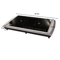 MPM MKE-11 Negro, Plata Encimera 59 cm Encimera de gas 2 zona(s)