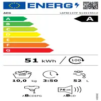 AEG L6FBI147P lavadora Carga frontal 10 kg 1400 RPM Blanco