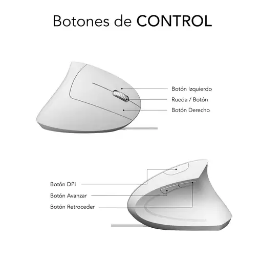 Ratón Glide Vertical Ergo Wired Mouse Blanco