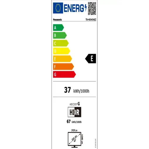 Panasonic TB-40S45AEZ Televisor 101,6 cm (40\) Full HD Smart TV Wifi Negro
