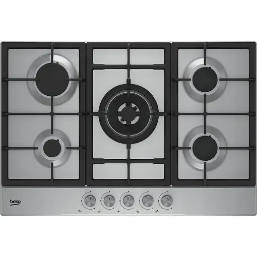 Beko HIAW 75225 SL hobs Negro, Acero inoxidable Integrado 75 cm Encimera de gas 5