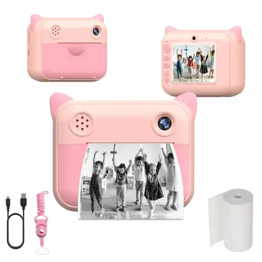 Cámara para niños digital Klack de impresión instantánea - Rosa