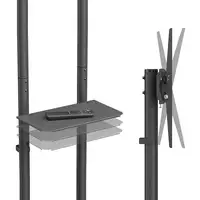 AISENS Soporte De Suelo Eco Con Rueda, Bandeja Para DVD Para Monitor/TV 45kg De 37