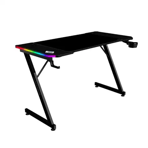Mars Gaming MGD-X120RGB, Mesa Gaming Ergonómica, Iluminación ARGB con Mando, Fibra