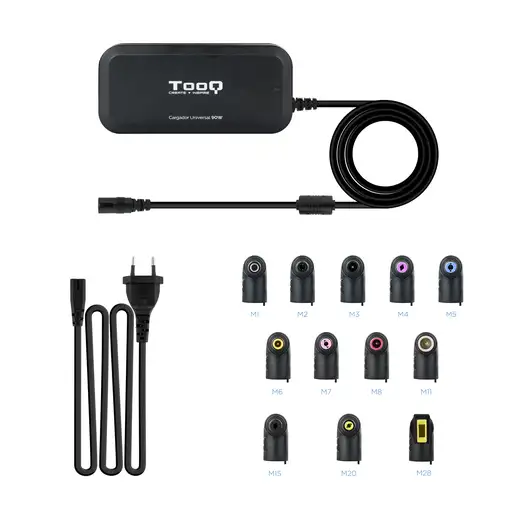TooQ TQLC-90BS02AT adaptador e inversor de corriente Interior 90 W Negro