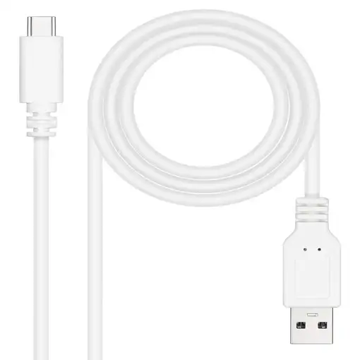 Nanocable Cable USB 2.0 3A, tipo USB-C/M-A/M, Blanco, 3 m