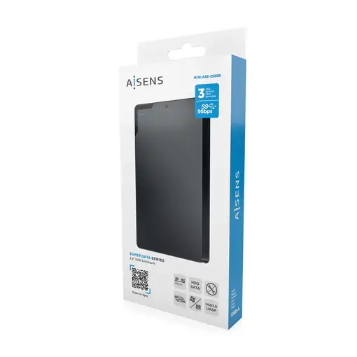 AISENS Caja Externa 2,5″ 9.5mm SATA a USB 3.0/USB3.1 Gen1, Negra