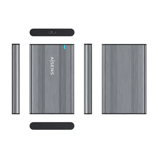 AISENS Caja Externa 2,5″ 9.5mm SATA a USB 3.0/USB3.1 Gen1, Gris